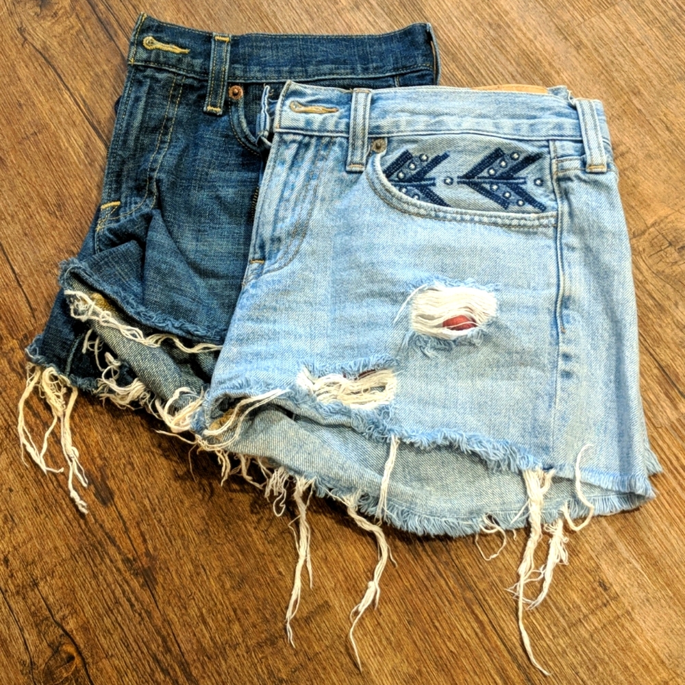 Lucky Brand cut off jean shorts, 2 pairs size 2